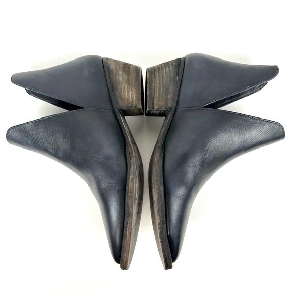 Free People Charm Double V Leather Ankle Booties Ink Dark Blue Size 36.5 - Picture 6 of 13